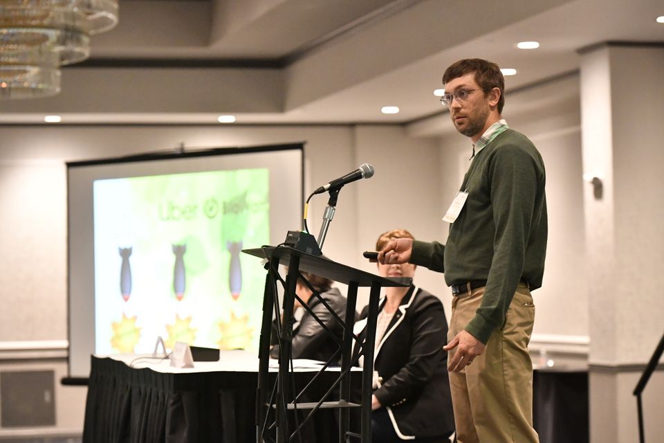 A presenter runs through their presentation at the 2019 TransTech conference in Southpointe, PA